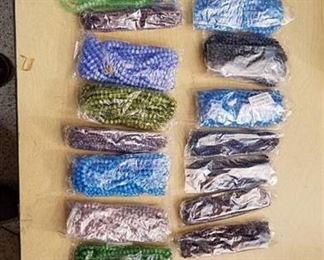 assorted cateye stranded beads