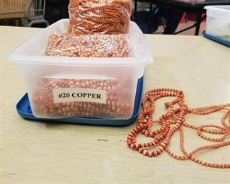 large lots of number 20 copper beaded strands - 2 different sizes