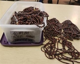 large lot of 6 mm red tiger eye beaded strands