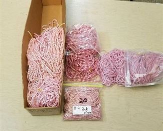 very large lot of pink beaded strands - 2 different sizes