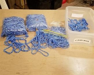 large lot of baby blue stranded jewelry beads