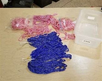 large lot of rose and blue colored stranded beads - two different sizes