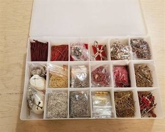 organizer container with contents - wire Springs, jewelry making accessories