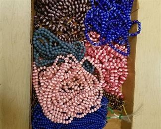 large lot of mixed color and size stranded beads
