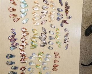 99 assorted glass pendants