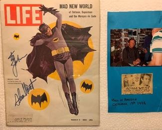 Signed Adam West Life magazine 