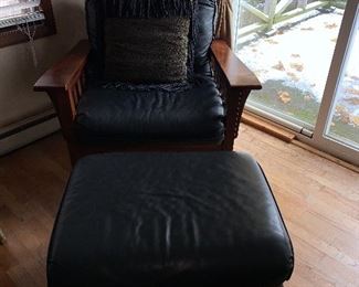 Ethan Allen vintage mission chair and ottoman