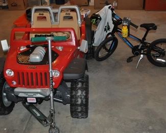 Great auto care products, 3 piece patio set, Black & Decker drill, Black & Decker hedge trimmer, edger, 
extensions cords, Husky ladder, ladders, lots of tools, Scotts Turf Builder fertilizer spreader, snow shovels, Task Force lawn mower, yard tools, Hurricane Jeep electric toy car, Kelty folding outdoor chairs adult and children, baseball mitts and bats, Step2 hockey net, Adirondack deck chairs, car seats, cat carriers and other cat supplies, ILife robotic vacuum, Intex inflatable mattress, Michelin tires (4) 235/35r 1991y, Razor scooter, snow saucers, specialized Hotrock boy’s bicycle and training wheels,