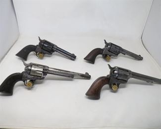 4 quality Single Actions 1 artillery marked US with inspector marks- 1 7 1/2 44-40 -1 7 1/2 inch .45-- 1 32/20