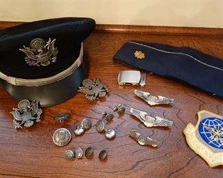 Military buttons, medals, patches, etc.