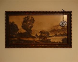 J. Meran "Indian Trail Rocky Mountains" 1920's lithograph