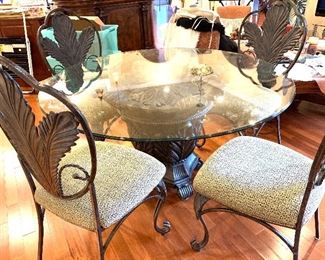 Iron and Glass Table Set