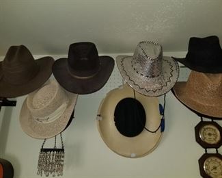 Assorted men’s Cowboy hats (Rodeo King, Stetson, The Bull Chute, Larry Mahan’s, Henschel, Sullys) – 12 to choose from (Great selection!) Size 7 1/4 - 7 1/2
