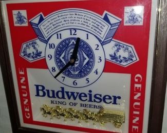 Bar Signs, Beer Signs, Budweiser clock 