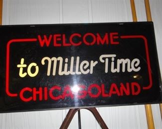 Miller Beer, Chicagoland Bar Sign, Bar Signs, Beer memorabilia, 