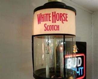 White Horse Scotch, Rotating with lights, Bar Signs, Beer memorabilia, 