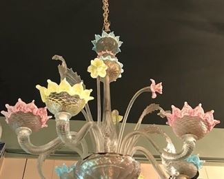 New consignment a beautiful Venetian glass chandelier- on sale !!!