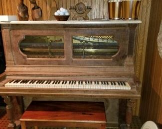 Antique Piano, glass front