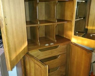 Armoire,  Beautiful condition, Narrow for small spaces, Drawers and cubbies. 