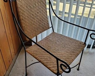 wicker chair w/ metal frame 