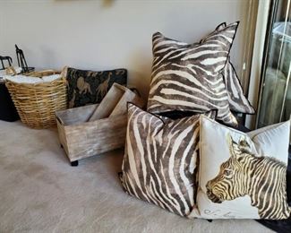 Zebra Pillows, Decorator Pillows, 