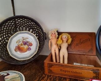 Vintage Dolls, Vintage cigar box, 