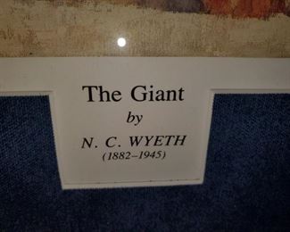 Framed art “The Giant” N. C. Wyeth