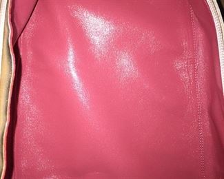SALVATORE FERRAGAMO METALLIC GOLD-TONE LEATHER KNEE-HIGH BOOTS WITH RHINESTONE/PEARL EMBELLISHMENT: Size 7. Tonal strap accents at ankles. Covered heels and zipper closures at instep. Pink leather interior. Calf circumference: 13 inches. Shaft: 14.5 inches. Heel Height: 1.25 inches. Condition: Good. Faint scuffs and blemishes throughout. Price: $200.