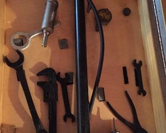 Ford Model A tire changing set - signed