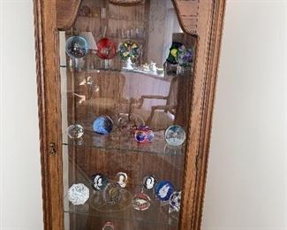 Paperweight collection and display cabinet