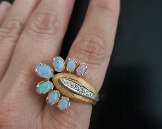 18k Opal and Diamond Ring 