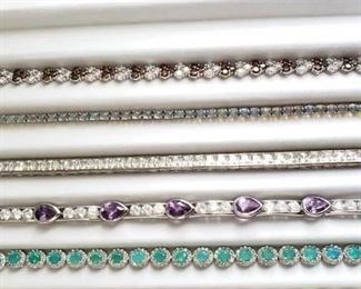 .925 Silver Heavy Gemstone Bracelets