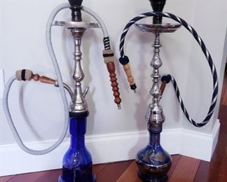 Middle Eastern 28" Tall Hookah Pipes with hoses and accessories