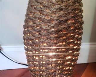 Pair of Rattan Table Lamps NEW