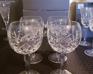 Waterford Lismore Balloon Wine Goblets 2 Pairs with Boxes