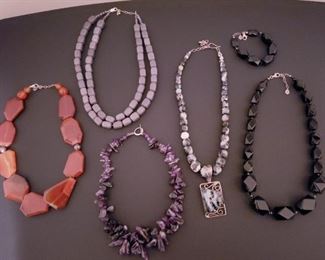 .925 Silver Barse Necklaces and Bracelet                                                                 AIL .925 Silver Stone Necklaces                                                                   Amethyst Stone Necklace                                                                               Jay King Dtr .925 Silver Necklace         