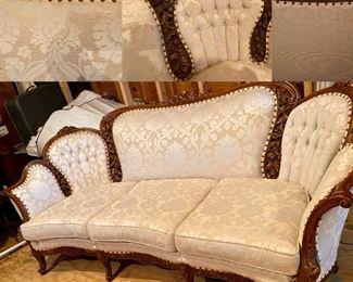 Antique Tuffted Beautifully Carved Sofa-Fantastic Condition