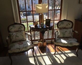 PAIR OF FRENCH STYLE ARMCHAIRS