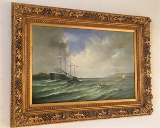 FRAMED OIL - EARLY SEASCAPE