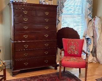 ANTIQUE CHEST AND RUGS
