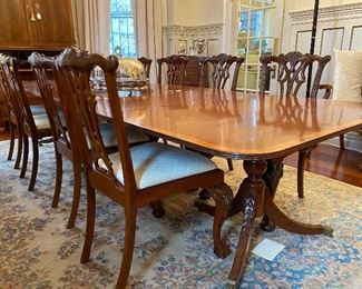 18TH C BANDED PHILADELPHIA DINING TABLE