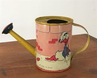 W. D. E. Donald Duck TIN LITHO WATERING CAN