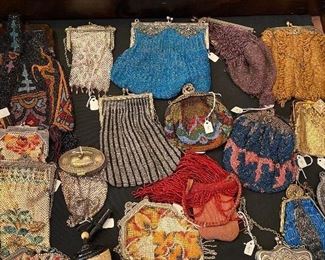 VARIETY OF EARLY MESH AND BEADED PURSES