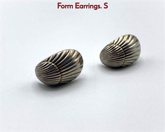 Lot 13 GEORG JENSEN 90 Sterling Silver Shell Form Earrings. S