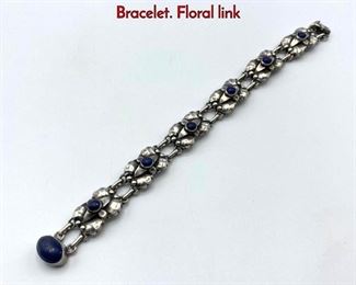 Lot 20 GEORG JENSEN 13 .830 Silver Link Bracelet. Floral link