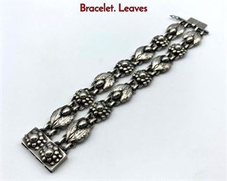 Lot 21 GEORG JENSEN 3 Double Sterling Silver Bracelet. Leaves