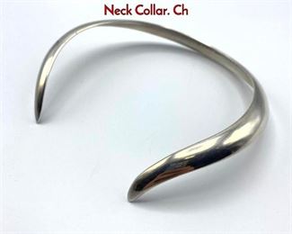 Lot 23 Heavy Sterling Silver GEORG JENSEN 16A Neck Collar. Ch
