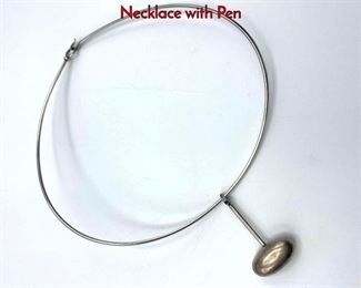 Lot 31 2pc GEORG JENSEN 47A Sterling Silver Necklace with Pen