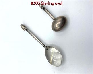 Lot 32 2pc GEORG JENSEN Sterling Pendants. 303 Sterling oval