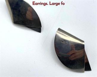 Lot 33 Pr GEORG JENSEN 200 Sterling Silver Earrings. Large fo